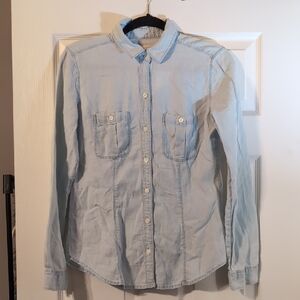 LOFT Light Blue Button-Down Shirt